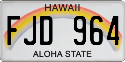 HI license plate FJD964