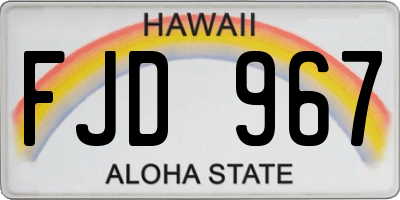 HI license plate FJD967