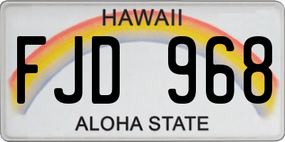 HI license plate FJD968