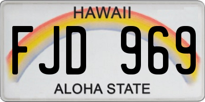HI license plate FJD969