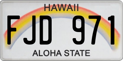 HI license plate FJD971