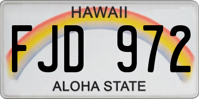 HI license plate FJD972