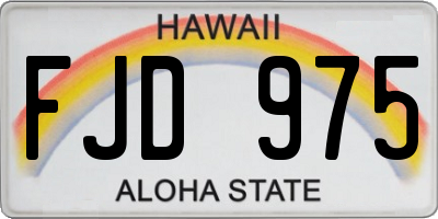 HI license plate FJD975