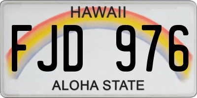 HI license plate FJD976
