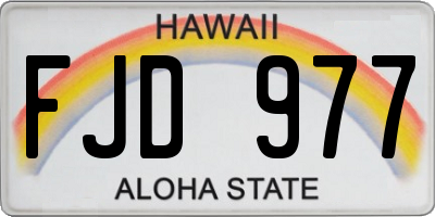HI license plate FJD977