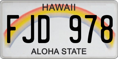 HI license plate FJD978