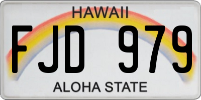 HI license plate FJD979