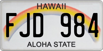 HI license plate FJD984