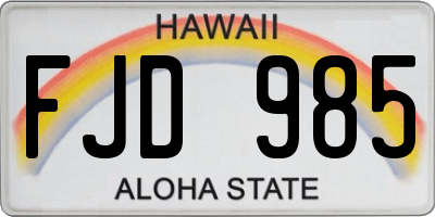 HI license plate FJD985