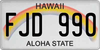HI license plate FJD990