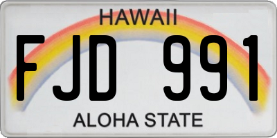 HI license plate FJD991
