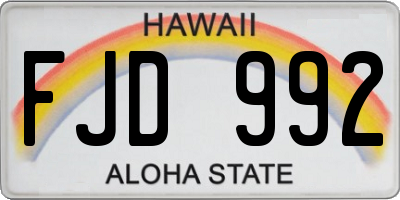 HI license plate FJD992