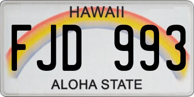 HI license plate FJD993