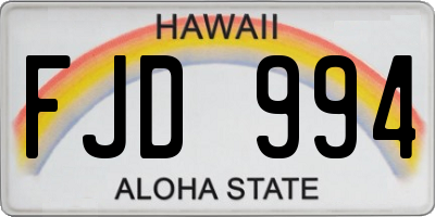 HI license plate FJD994