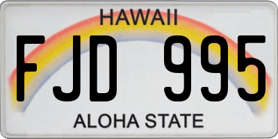 HI license plate FJD995