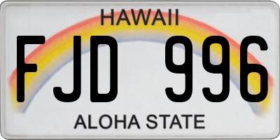 HI license plate FJD996