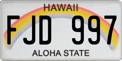 HI license plate FJD997