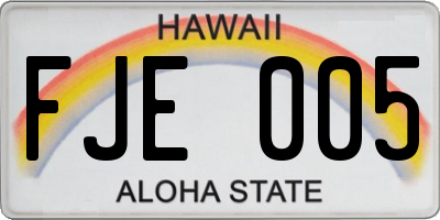 HI license plate FJE005
