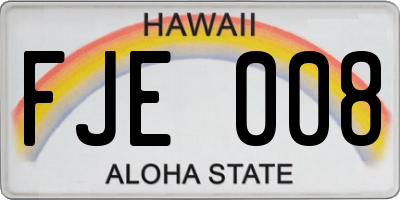 HI license plate FJE008