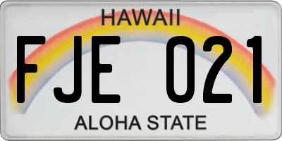 HI license plate FJE021