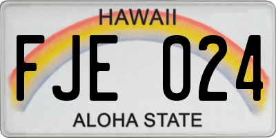 HI license plate FJE024