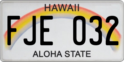 HI license plate FJE032
