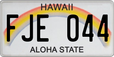 HI license plate FJE044