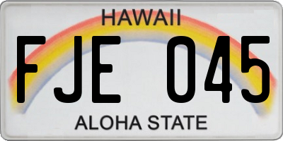 HI license plate FJE045