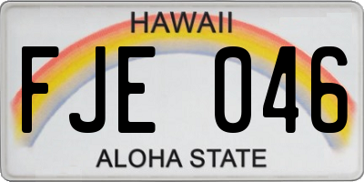 HI license plate FJE046