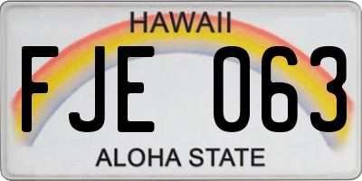 HI license plate FJE063