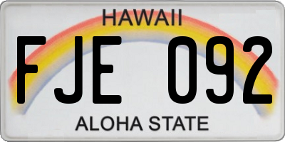 HI license plate FJE092