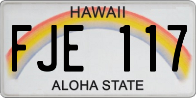 HI license plate FJE117