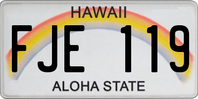 HI license plate FJE119
