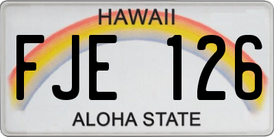 HI license plate FJE126