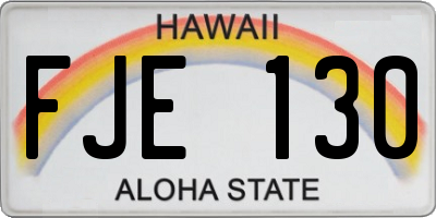 HI license plate FJE130