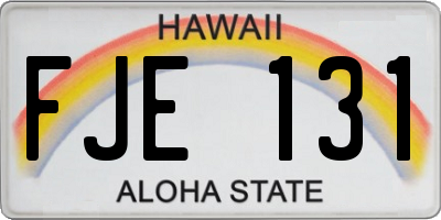 HI license plate FJE131