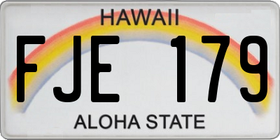 HI license plate FJE179