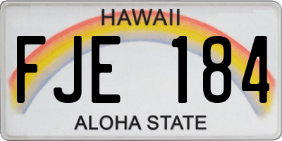 HI license plate FJE184