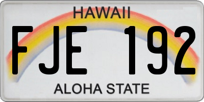 HI license plate FJE192