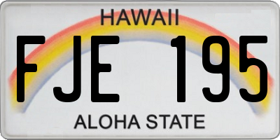 HI license plate FJE195