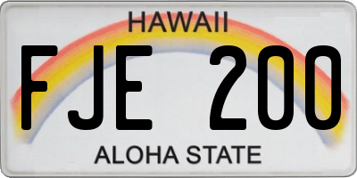 HI license plate FJE200