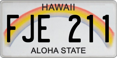 HI license plate FJE211