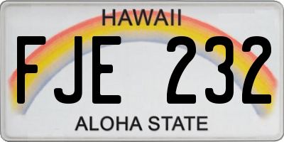 HI license plate FJE232