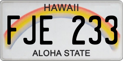 HI license plate FJE233