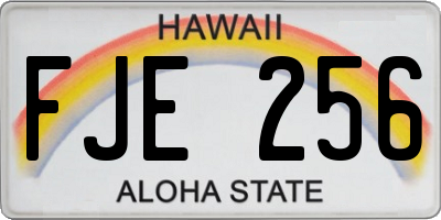 HI license plate FJE256