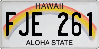HI license plate FJE261
