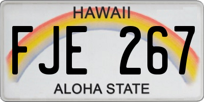 HI license plate FJE267