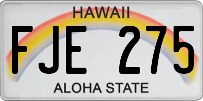 HI license plate FJE275