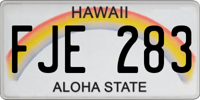 HI license plate FJE283