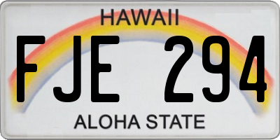 HI license plate FJE294